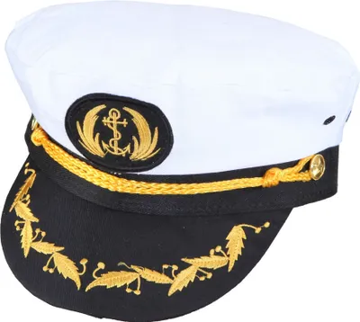 Produktbild von O23430-60 weiß-schwarz-gold Kapitänsmütze de Luxe Gr.KW60