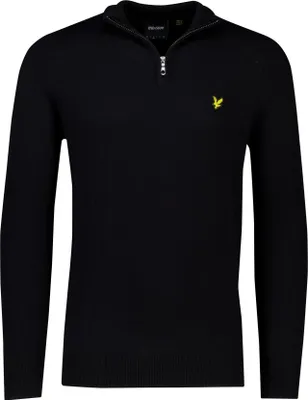 Zdjęcie produktu dla Sweter Lyle & Scott czarny jednokolorowy slim fit