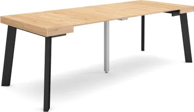 Produktbild von Ausziehbarertisch, 222x90x73cm, Für 10 Gäste, Hölzerne Beine, Eiche