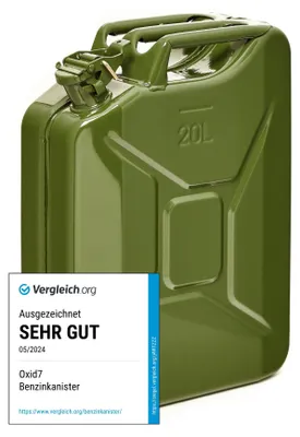 Produktbild von Oxid7® by BW Kraftstoffkanister Metall Benzinkanister 20 Liter - Olivegrün RAL 6003 - UN-Zulassung - Hergestellt in Europa
