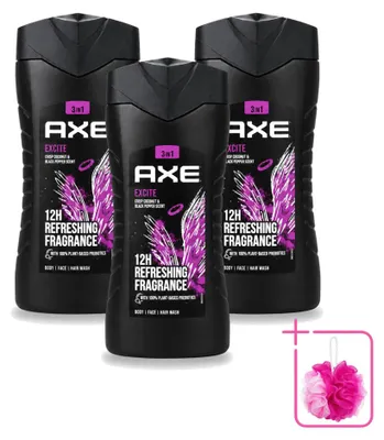 Image de 3 gels douche Axe Excite - 250 ml - Lot de 3