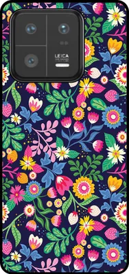 Produktbild von Smartphonica Handytasche Geeignet für Xiaomi 13 Pro mit Blumendruck - TPU Rückseite Abdeckung Fall Blumendesign