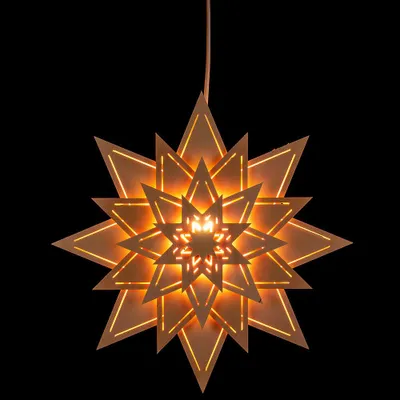 Produktbild von Fensterbild Stern mit Lichtschlitzen - Blume (30cm) von Kunstgewerbe Taulin