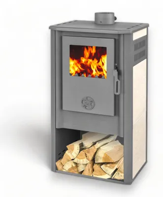 Immagine prodotto di Stufa riscaldamento a Legna con rivestimento in maioliche 7,2 kw - Beige