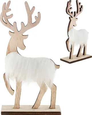 Image de Renne En Bois Avec Fourrure Figure Décoration de Noël