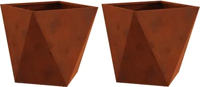 Produktbild von Pflanzkübel 2 pcs Rostig 40 x 40 x 40 cm Wetterfeststahl