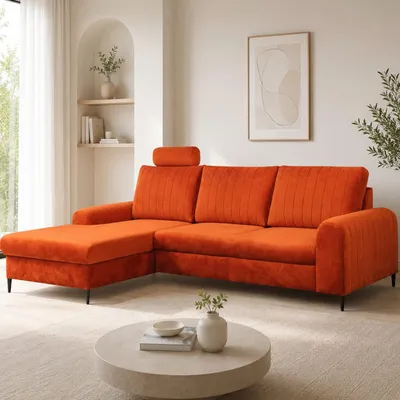 Produktbild von Ecksofa "MONACO" mit Schlaffunktion und Bettkasten L Form Couch