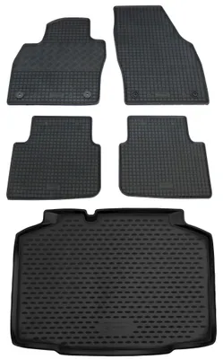 Produktbild von Gummi Kofferraumwanne + Fußmatten Set für Skoda Kamiq, Bj. 2019-