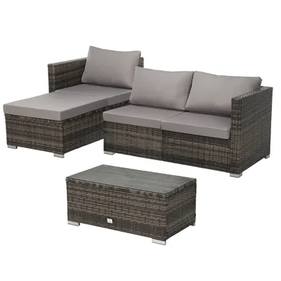 Produktbild von SVITA QUEENS Polyrattan Lounge Eck-Sofa Gartenmöbel Set Braun