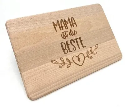 Produktbild von Erschließende Holzbrett-Geschenkidee mit exklusiver Schriftgravur zum Jubiläum der Mutter