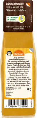 Produktbild von Ostmann Curry Beutel 40g