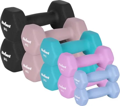 Obrázek produktu pro Rebel RBA-2330-S5 Sada litinových HEX činek s neoprenem 30 kg (2x1/2x2/2x3/2x4/2x5 kg)