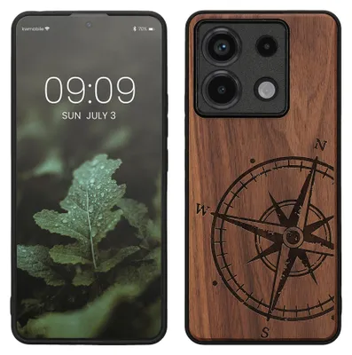 Produktbild von kwmobile Handyhülle für Xiaomi Redmi Note 13 Pro 5G / Poco X6 5G Hülle Holz - Case mit TPU Bumper - Stoßfestes Hardcase - Schutzhülle Cover in
