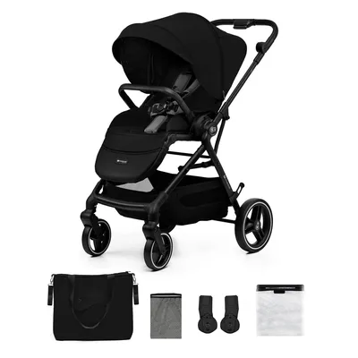 Produktbild von Kinderkraft YOXI - Kinderwagen bis 27 kg - leicht - wendig - pannensichere Räder - TRAVEL SYSTEM - verstellbare Rückenlehne - Schwarz