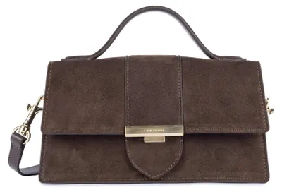 Image de Lancaster Sac à main A rabat avec fermoir Suède Ily Marron
