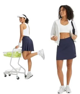 Produktbild von BALEAF Sportrock Tennis Mit Taschen Rockröckchen Shorts Blau XS