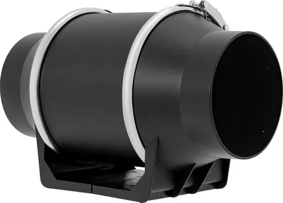 Image de Ventilateur tubulaire en ligne - ZA-100-1 - 2600 tr/min - Silencieux - 220 V - Pour cuisine et salle de bain - Noir