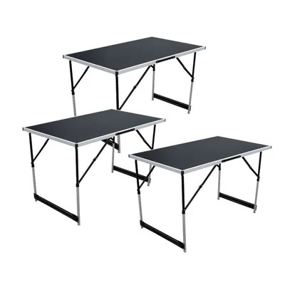 Produktbild von 3er Set Campingtisch Multifunktionstisch Tapeziertisch klappbar Alu