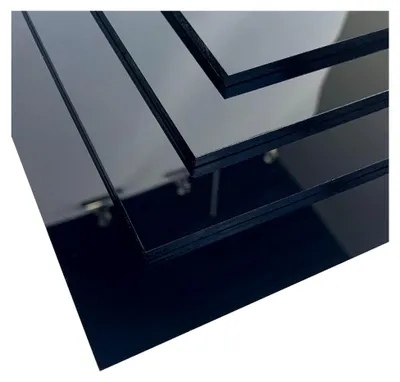 Produktbild von Schwarze Plexiglasplatte mit 2 oder 4 mm Stärke, PMMA XT, 60 x 110 cm