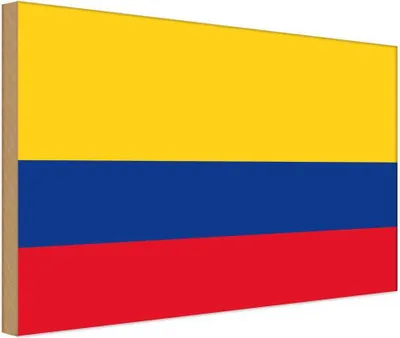 Produktbild von vianmo Holzschild 20x30 cm Kolumbiens Colombia Flagge Fahne Wappen