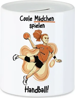 Produktbild von Coole Mädchen spielen Handball Spardose Handballerin Handballspielerin Handballverein Mädchen Schwester Freundin