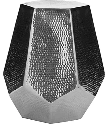Image de Tabouret décoratif Safavieh, en métal, couleur argent, dimensions 45 x 55 x 55