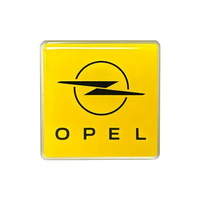 Zdjęcie produktu dla Naklejka z logo 3D Opel, 52 mm, żółta