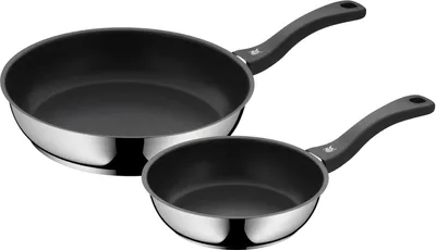 Produktbild von WMF Devil Pfannenset 2-teilig, Bratpfanne 28 cm + 20 cm, Pfanne Induktion, Cromargan Edelstahl beschichtet, Kunststoffgriff