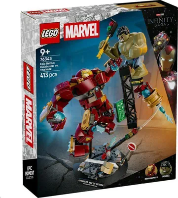Obrázek produktu pro LEGO Marvel Epický souboj: Hulkbuster vs. Hulk, Sada na stavění, 9 rok/roky, Plast, 413 kusů, 525 g