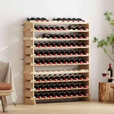 Produktbild von Holzflaschenregal für 100 Flaschen mit 10 Ebenen