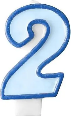 Obrázek produktu pro Narozeninová svíčka 2, modrá, 7 cm