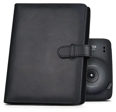 Productafbeelding van Mini-fotoalbum - Met 128 vakjes - Voor instantcamera's - Kunstleer, zwart