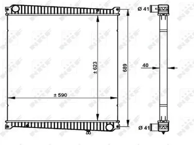 Produktbild von Kühler Motorkühlung Kühlrippen gelötet 623 - 590 mm NRF für u.a. RENAULT TRUCKS