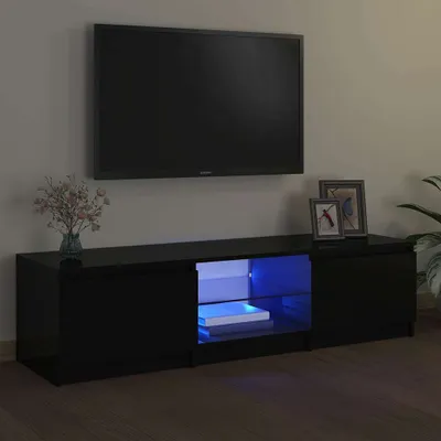 Produktbild von vidaXL TV-Schrank mit LED-Leuchten Schwarz 140x40x36 cm