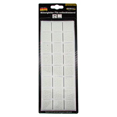 Produktbild von MASTERPROOF PROFESSIONAL Möbelgleiter 28 x 28 mm, Filz weiß, selbstklebend 24 Stück