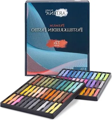 Produktbild von Pastellkreide-Stifte, 72er-Set – Weiche Pastellfarben in Studioqualität – Feine Kreidemarker – Weiche Pastellkreide – Für Künstler
