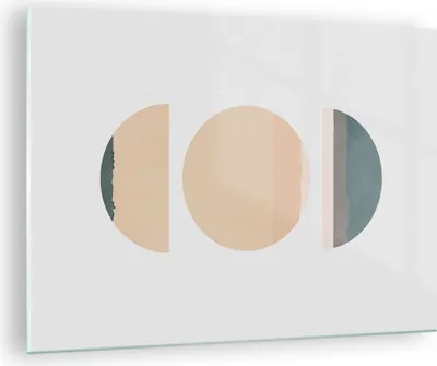 Produktbild von Bilder auf glas - Einteilig - Abstraktion Rad Halbkreis - 70x50cm - Glasbilder - Wandbilder - Bilder - zum Aufhängen bereit - Wanddekoration aus Glas - Glas Bilder - Wandbild auf Glas - GAA70x50-4310