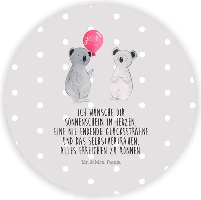 Produktbild von Mr. & Mrs. Panda magnet holz Koala Luftballon - Grau Pastell - Geschenk, Notizhalter, whiteboardmagnet, für kühlschrank, Party, Einkaufszettelhalter, Kühlschrankmagnet