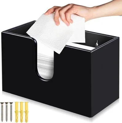 Produktbild von Holzspender - Papier Handtuchhalter - Küche und Badezimmer - Wandmontage oder Tischmodell