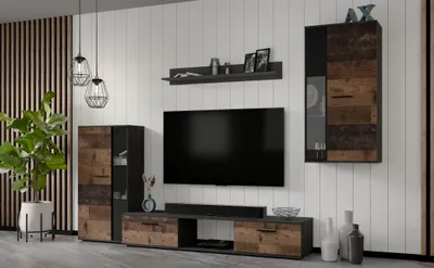 Produktbild von AX LIVING Hochwertige Wohnwand Formilo 240 cm – Modern in Matera & Oldstyle