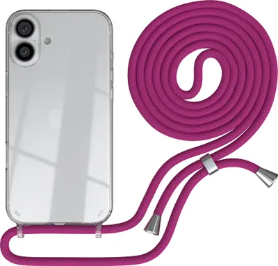 Produktbild von EAZY CASE Handykette mit Hülle für Apple iPhone 16 Plus Backcover Handykette, zum Umhängen in Pink