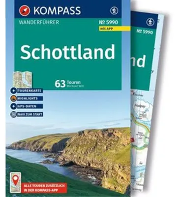 Obrázek produktu pro KOMPASS Wanderführer Schottland, 63 Touren mit Extra-Tourenkarte