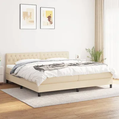 Produktbild von Maison Exclusive - Boxspringbett mit Matratze Creme 200x200 cm Stoff