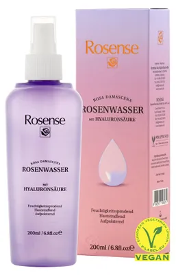Image de Spray Rosenwasser 200 ml avec acide hyaluronique, tonique pour le visage – ECOCERT