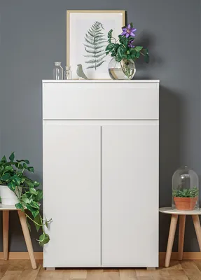 Produktbild von Schuhschrank >Ravenna I< in Weiß/Matt - 80x131x40cm (BxHxT)
