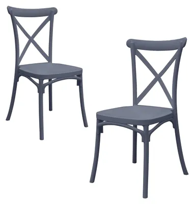 Image de Chaises de jardin vintage en résine, set de 2, noir