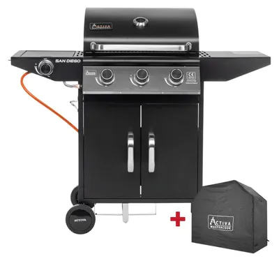 Zdjęcie produktu dla ACTIVA GRILL GAZOWY SAN DIEGO 3+1 (9,6 + 3,2 kW) - 19689GD LED