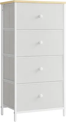 Produktbild von Schubladenkommode 4 Schubladen Weiss Eiche