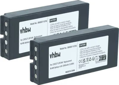 Produktbild von vhbw 2x Akku Ersatz für Ikusi BT24IK, BT20K, 2305271 für Industrie-Funkfernsteuerung Fernbedienung (2000 mAh, 4,8 V, NiMH) - Schwarz
