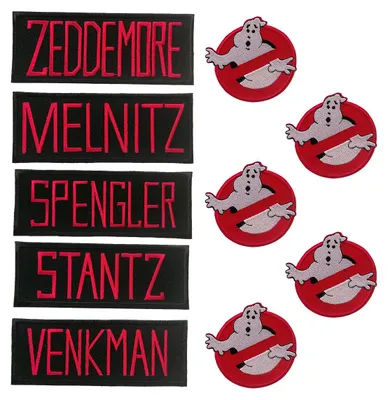 Obrázek produktu pro Krotitelé duchů Set 10 pieces Logo Film Stantz Venkman Melnitz Zeddemore Spengler - patch, nažehlovačka, nažehlovačka, nášivka, samolepka